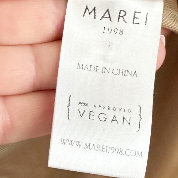 Marei 1988 Nigella Vegan Leather Jacket XS Tan NWT - Picture 9 of 11